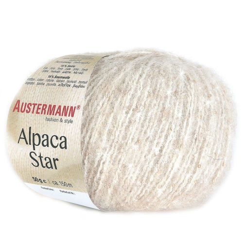 Alpaca Star von Austermann 50g-Knäuel Farbe 01 creme