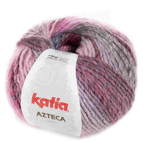 Wolle Azteca von Katia Farbe 7832 lila-grau
