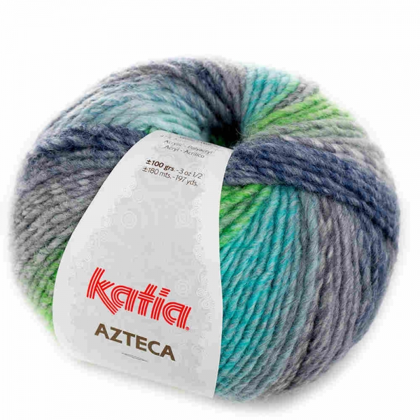 Wolle Azteca von Katia Farbe 7863 grau-gruen-blau