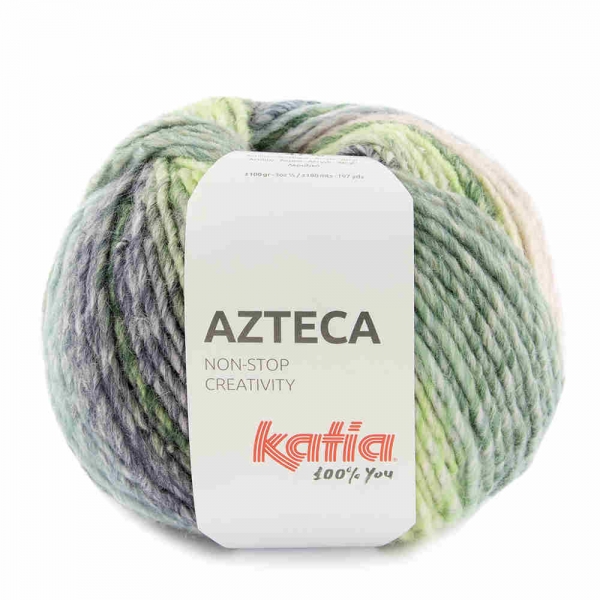Wolle Azteca von Katia Farbe 7879 smaragdgrün-violett