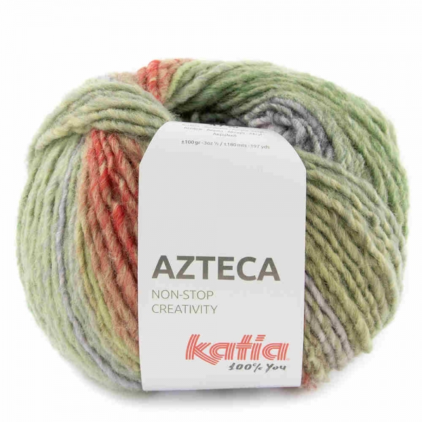 Wolle Azteca von Katia Farbe 7881 hellgrün-violett