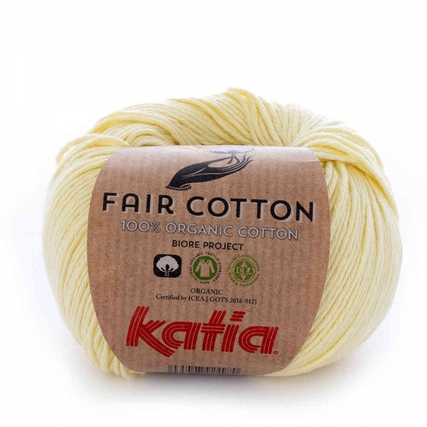 Fair Cotton 100% Bio-Baumwolle von Katia Farbe 7 hellgelb